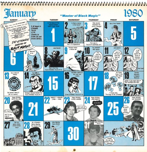 Marvel Calendar 1980 Jan-2