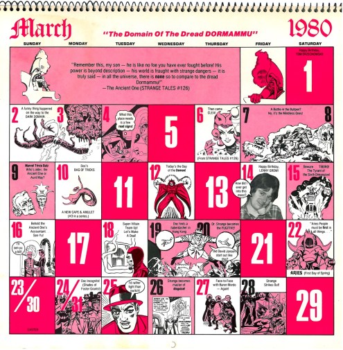 Marvel Calendar 1980 March-2