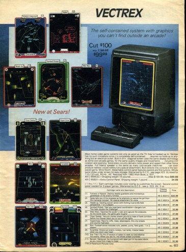 Vectrex Sears Wishbook 1983