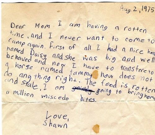 Letter from Camp 1975