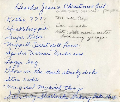 Christmas List 1980